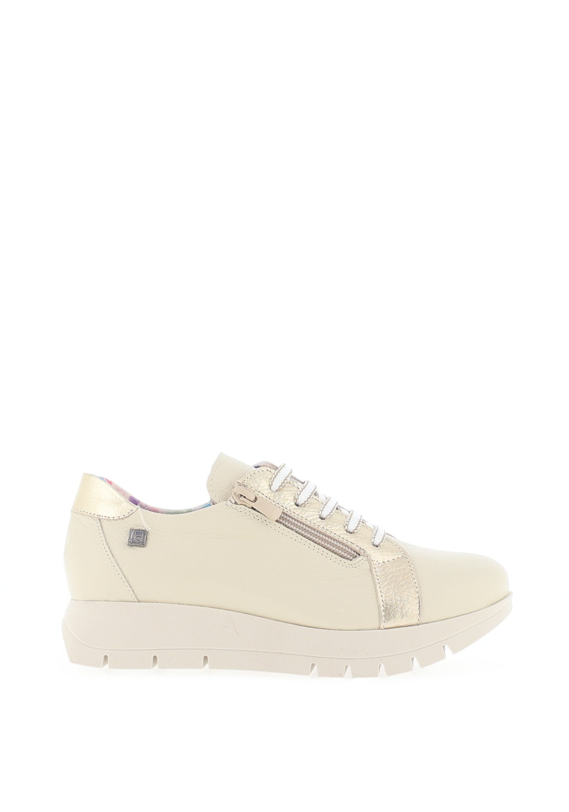 Jose Saenz Zip Detail Platform Trainers, Beige