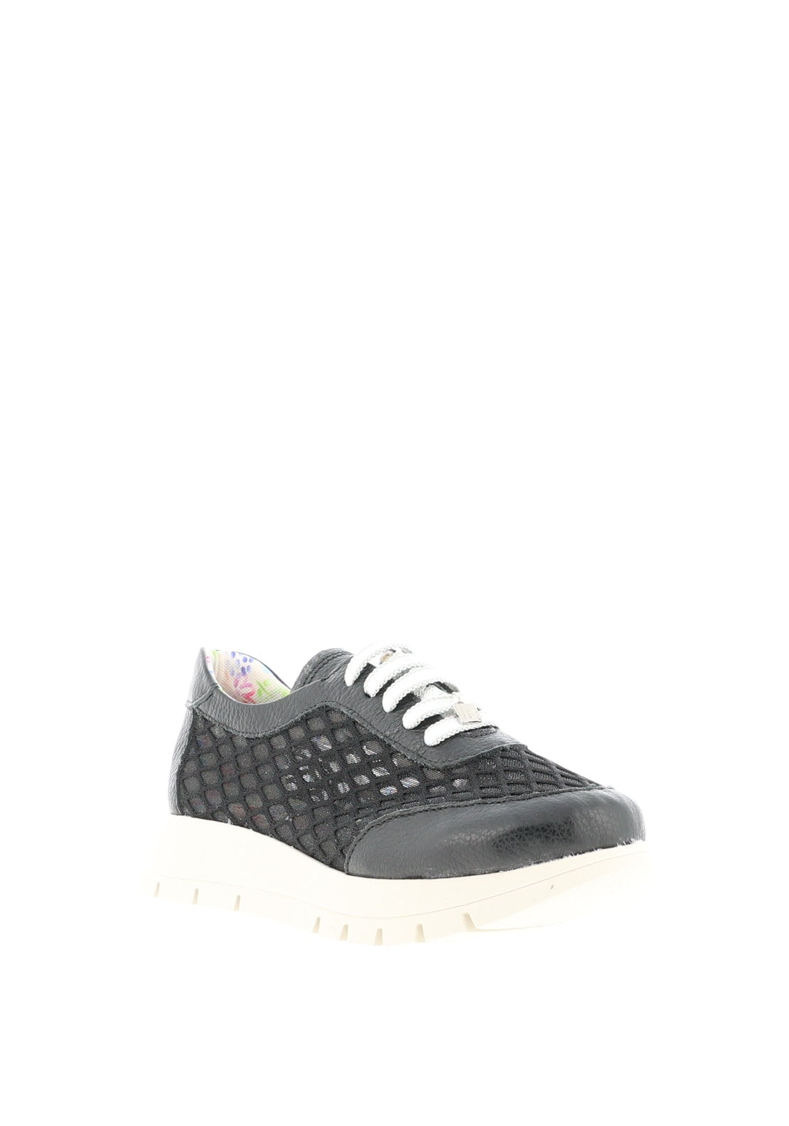 Jose Saenz Fishnet Mesh Platform Trainers, Black
