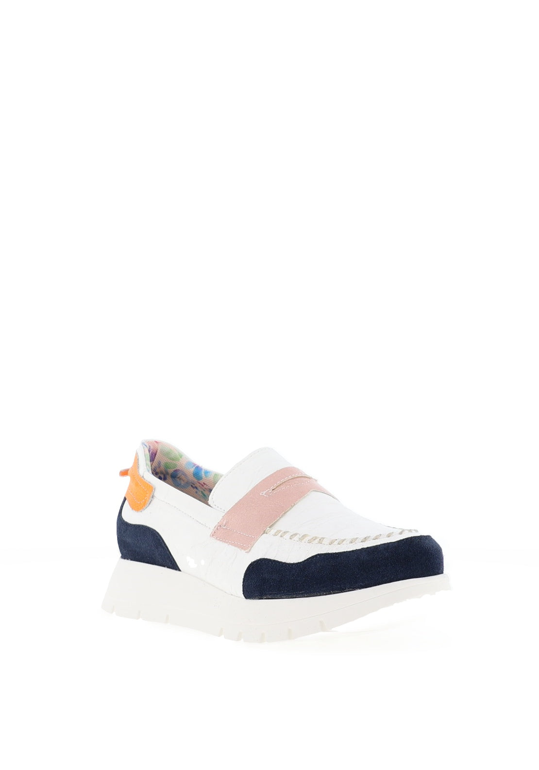 Jose Saenz Colour Block Loafers, White Multi