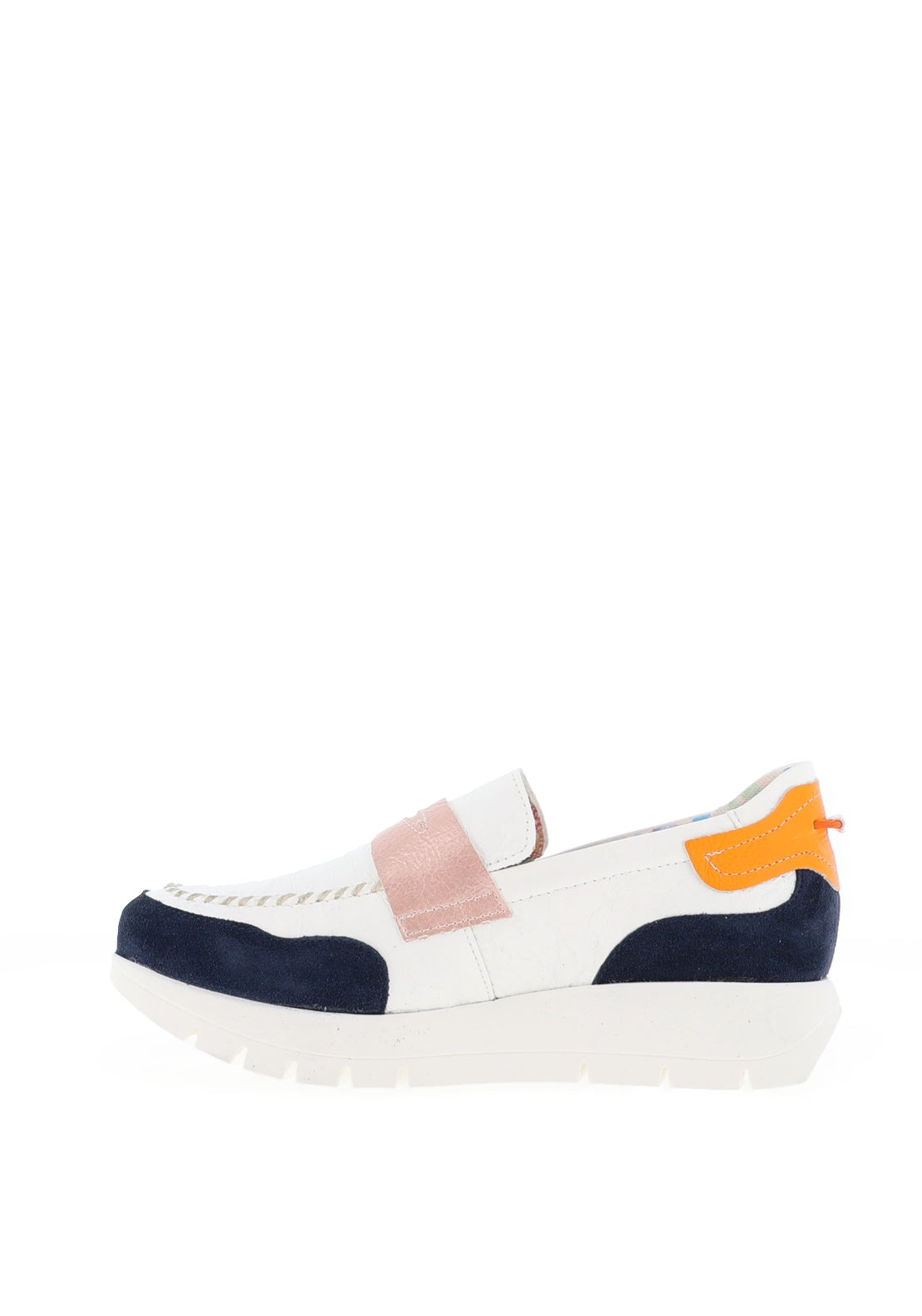 Jose Saenz Colour Block Loafers, White Multi