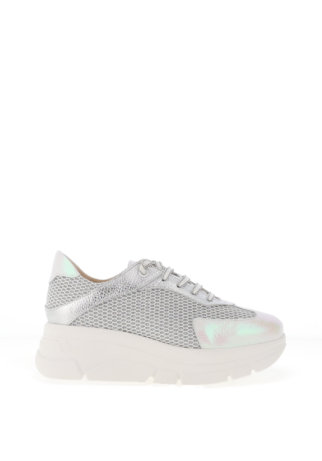 Jose Saenz Glitter Mesh Platform Trainers, Silver