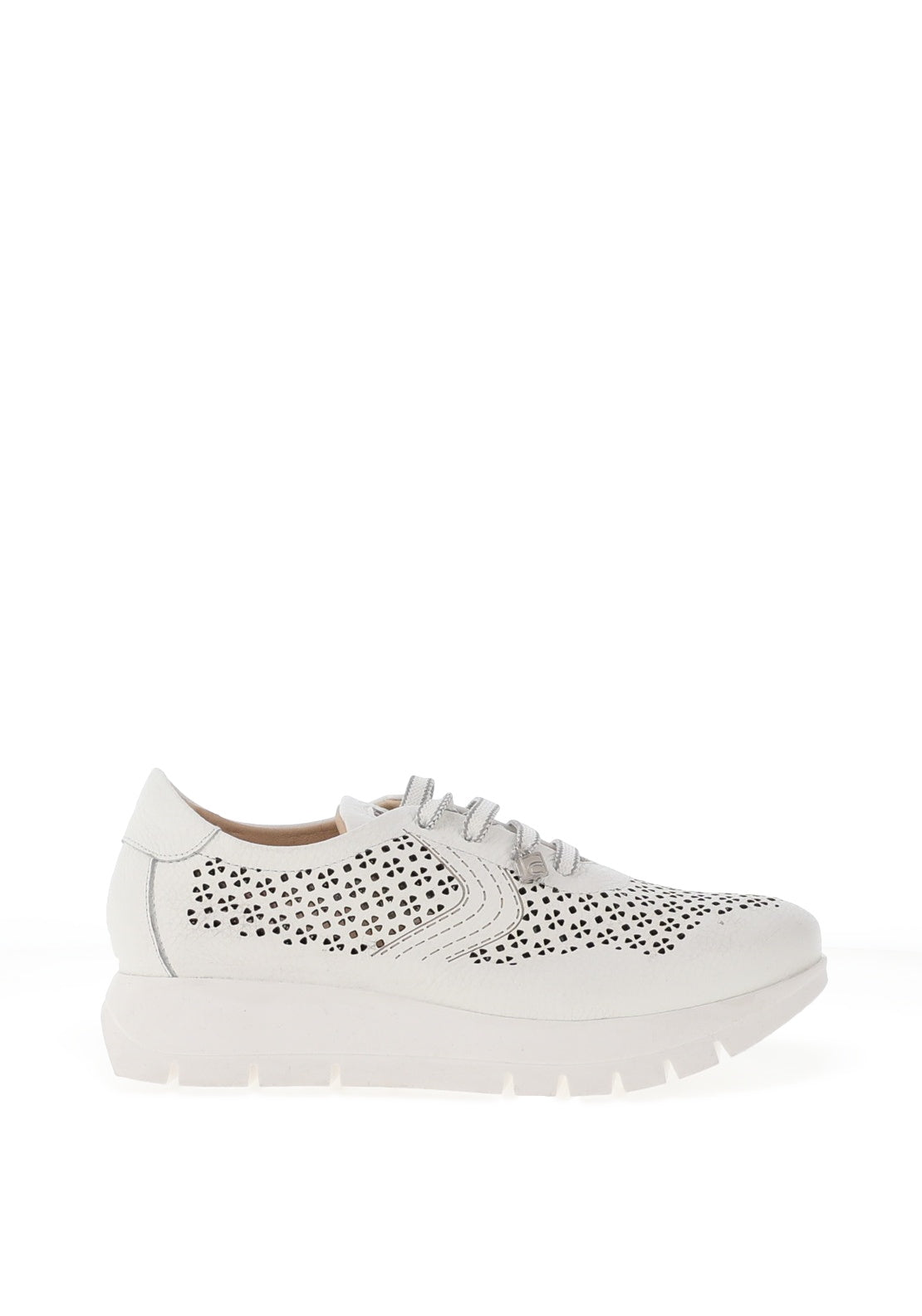 Jose Saenz Perforated Leather Lace Up Trainers, White