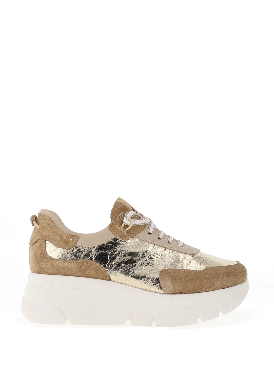 Jose Saenz Colour Block Platform Trainers, Gold