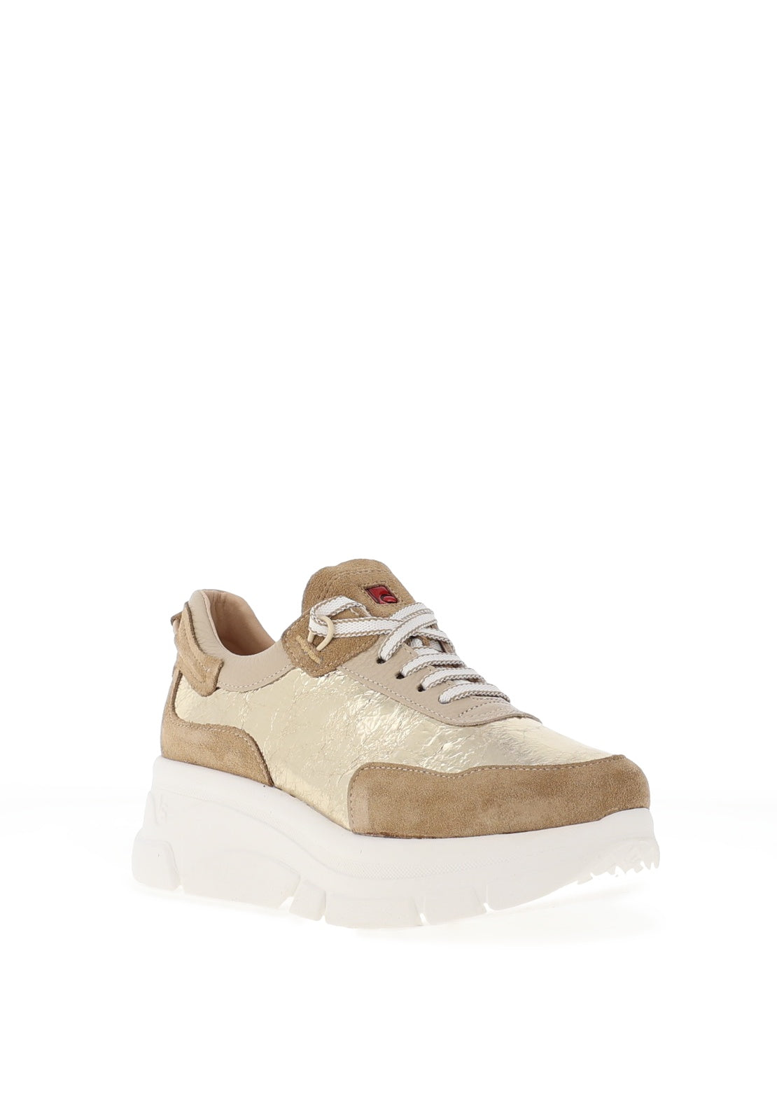 Jose Saenz Colour Block Platform Trainers, Gold