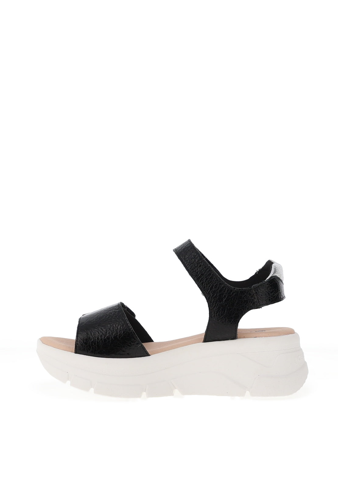 Jose Saenz Pebbled Leather Strap Sandals, Black