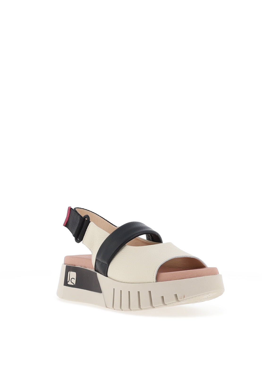 Jose Saenz Leather Chunky Platform Sandals, Cream & Black