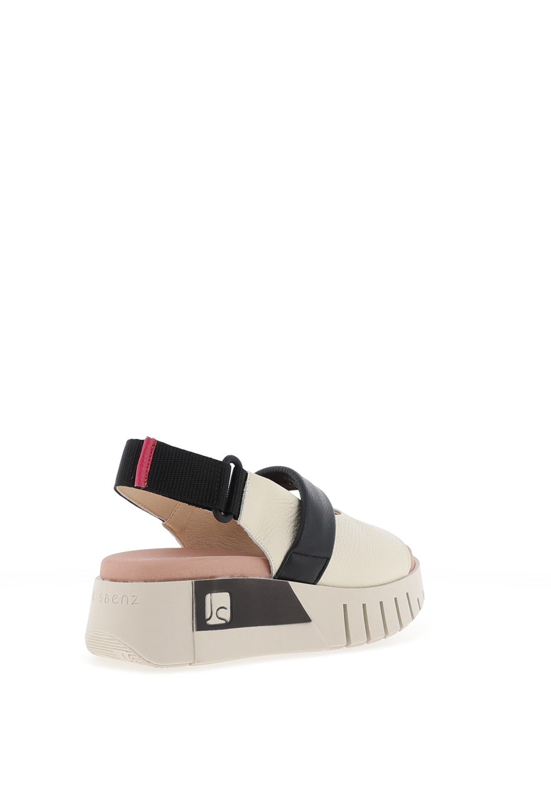 Jose Saenz Leather Chunky Platform Sandals, Cream & Black