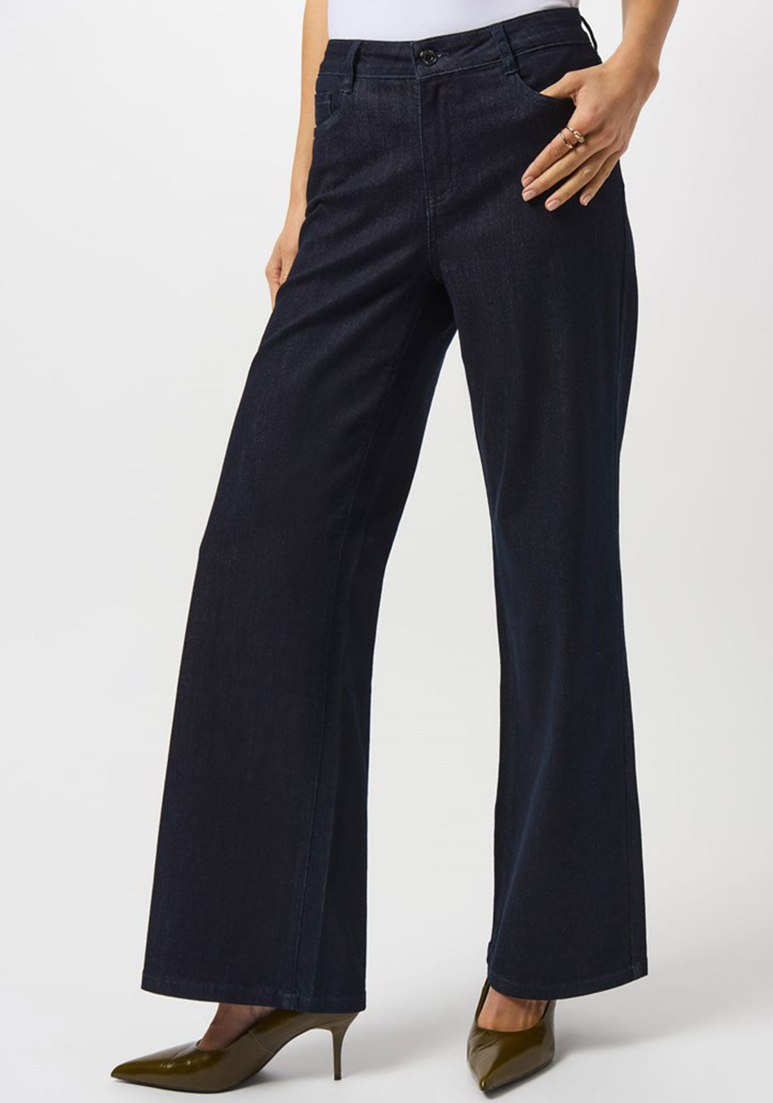 Joseph Ribkoff T Blue Denim Pull On Pattern Hem Jeans 222923 3302