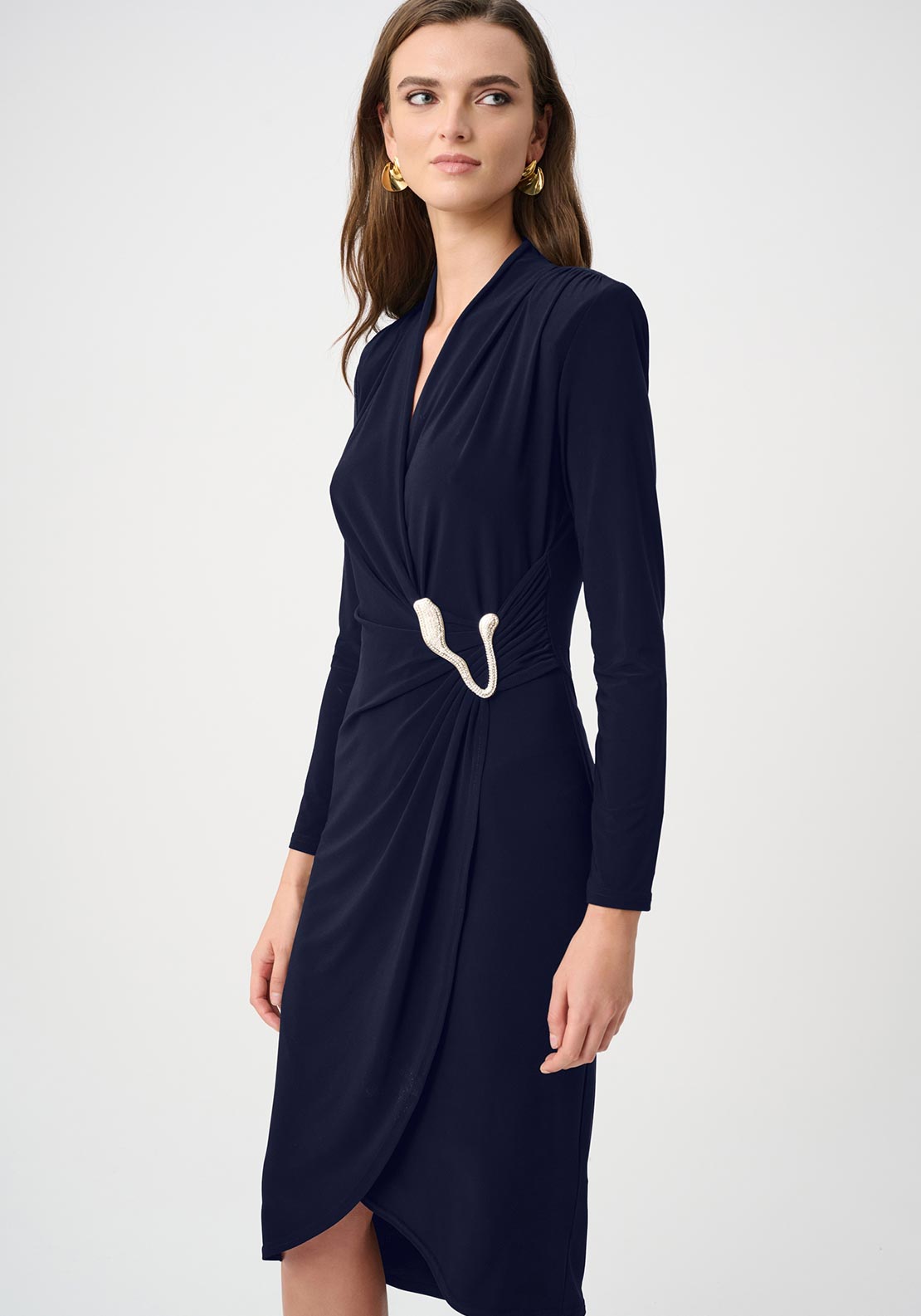 Joseph Ribkoff Silky Knit Sheath Wrap Dress, Navy