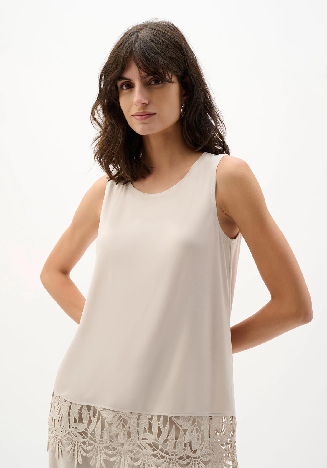 Joseph Ribkoff Trim Detail Vest, Beige