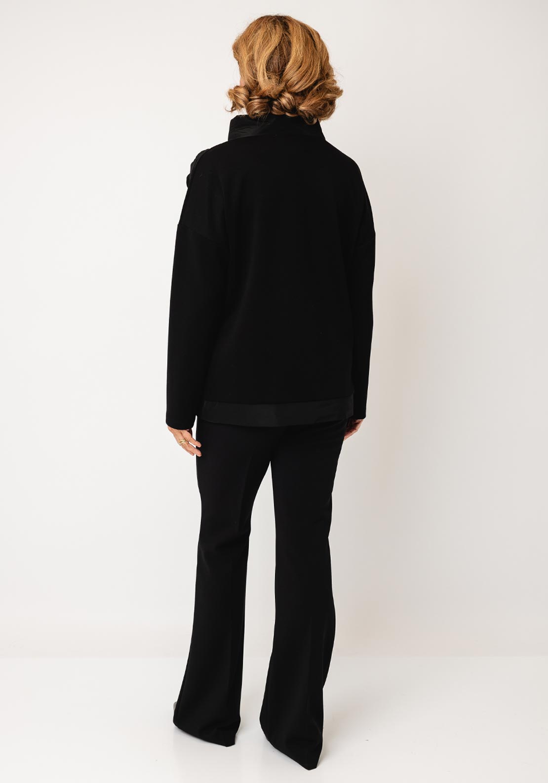 Joseph Ribkoff Fabric Flower Collar Top, Black