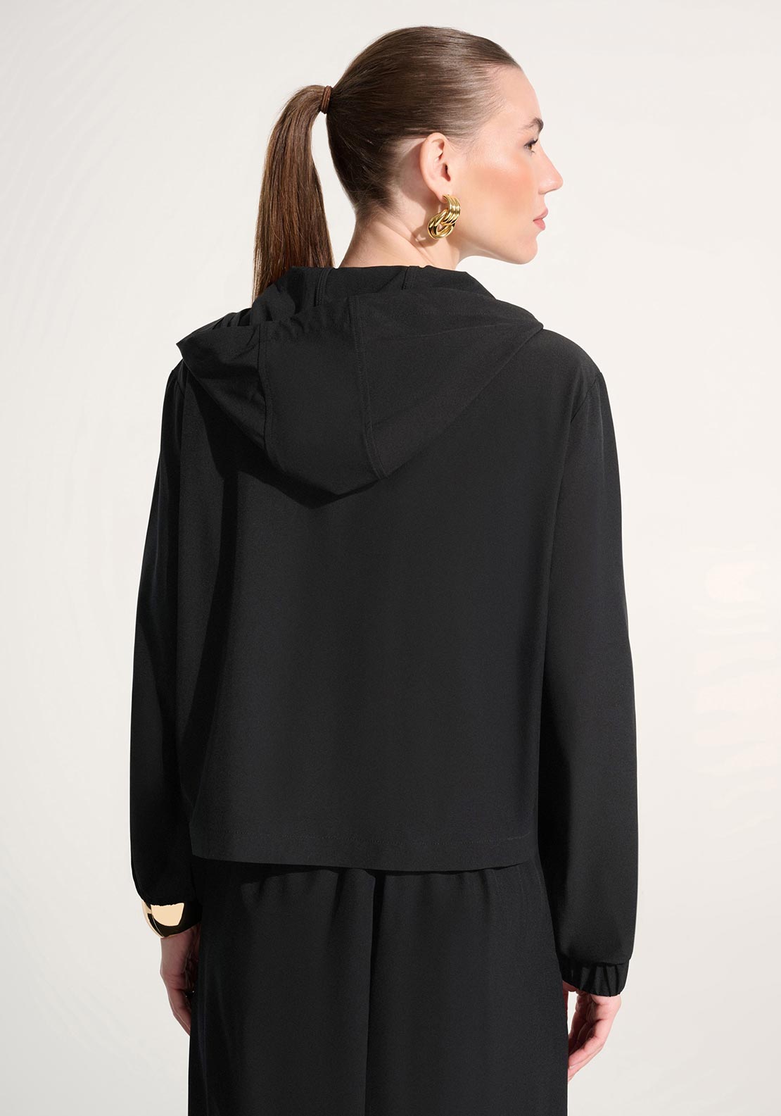 Joseph Ribkoff Zip Up Hooded Jacket, Black