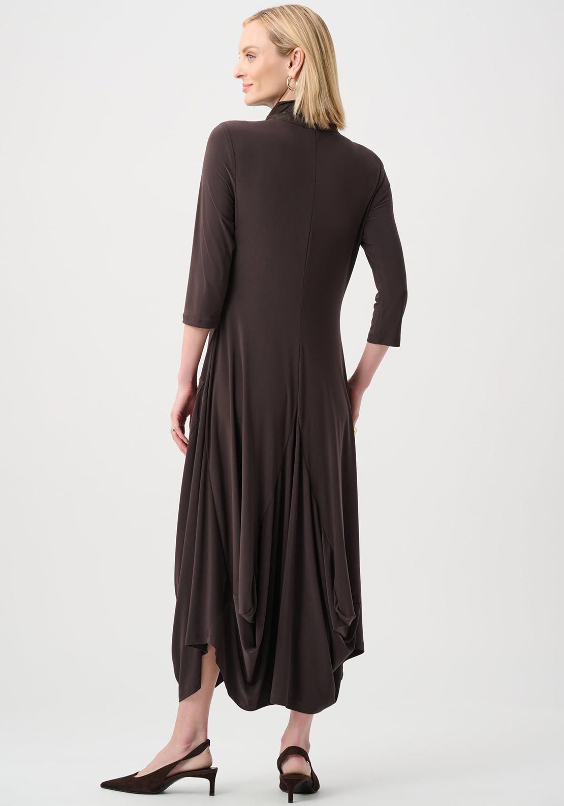 Joseph Ribkoff Silky Knit Cocoon Dress, Mocha Brown