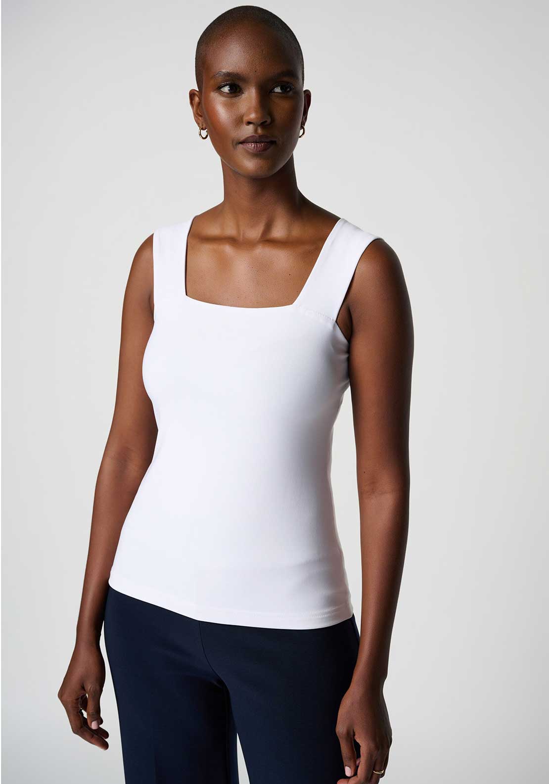 Joseph Ribkoff T White Round Neck T-Shirt 183220 12 main image 1