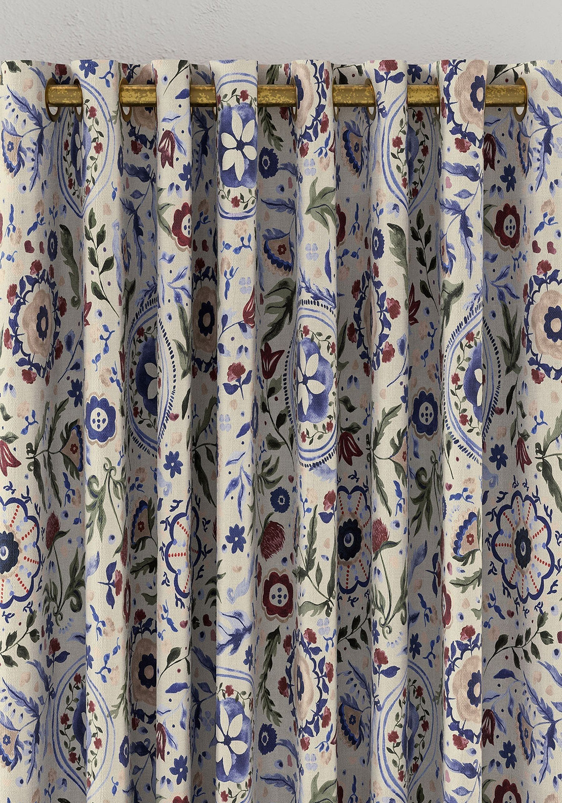 Joules Festival Flowers Ready Made Blackout Lined Eyelet Curtains 90”x 90”, Multi