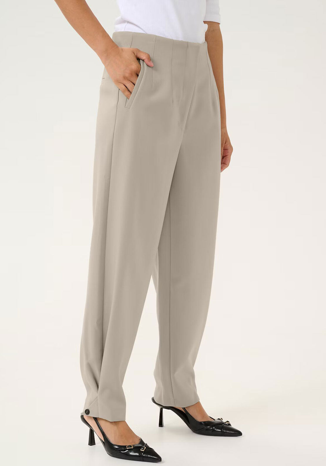 Kaffe Vitta Tapered Trousers, Grey