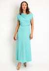 Kameya Ruffle Draped Detail Maxi Dress, Turquoise