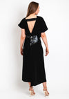 Kameya Faux Leather Banded Waist Maxi Dress, Black