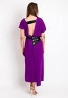 Kameya Faux Leather Banded Waist Maxi Dress, Purple
