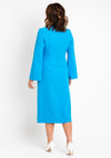 Kameya Button Flare Sleeve Midi Dress, Blue