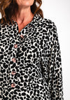 Kameya Spot Print A-line Shirt Maxi Dress, Black & White