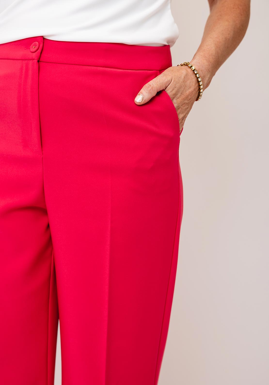 Kate & Pippa Palermo Wide Leg Trousers, Coral Pink
