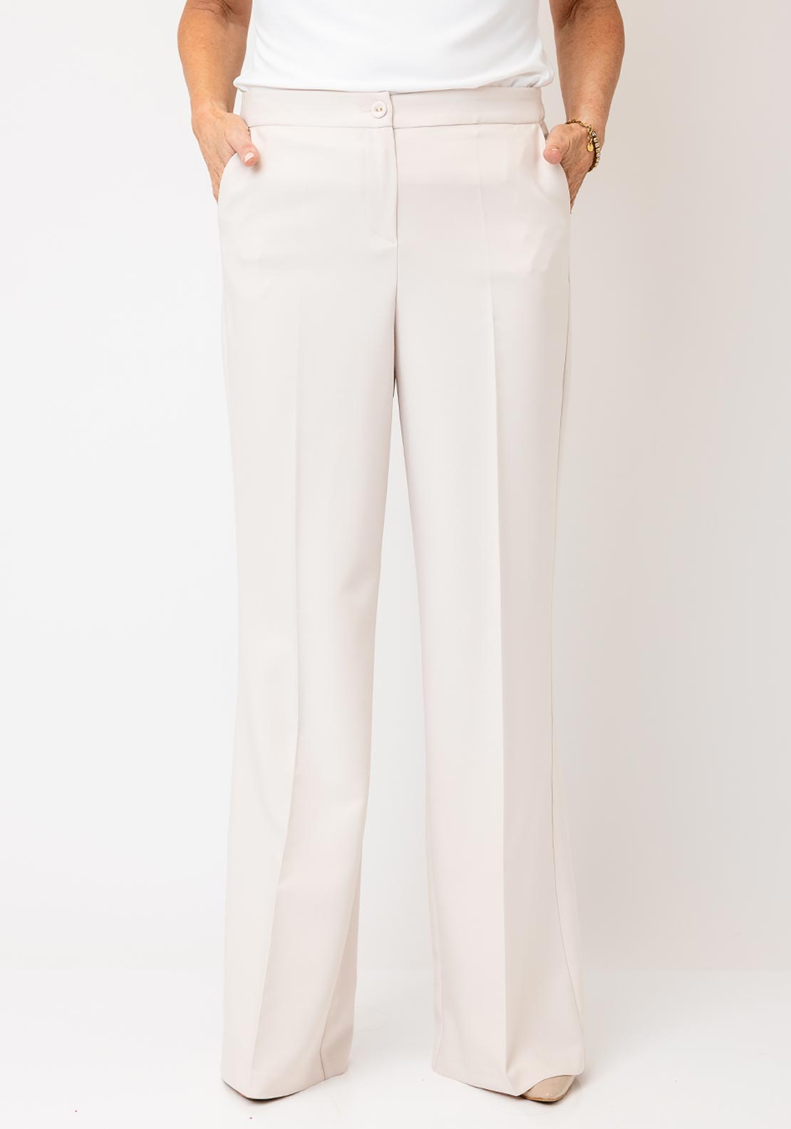 Kate & Pippa Palermo Wide Leg Trousers, Cream
