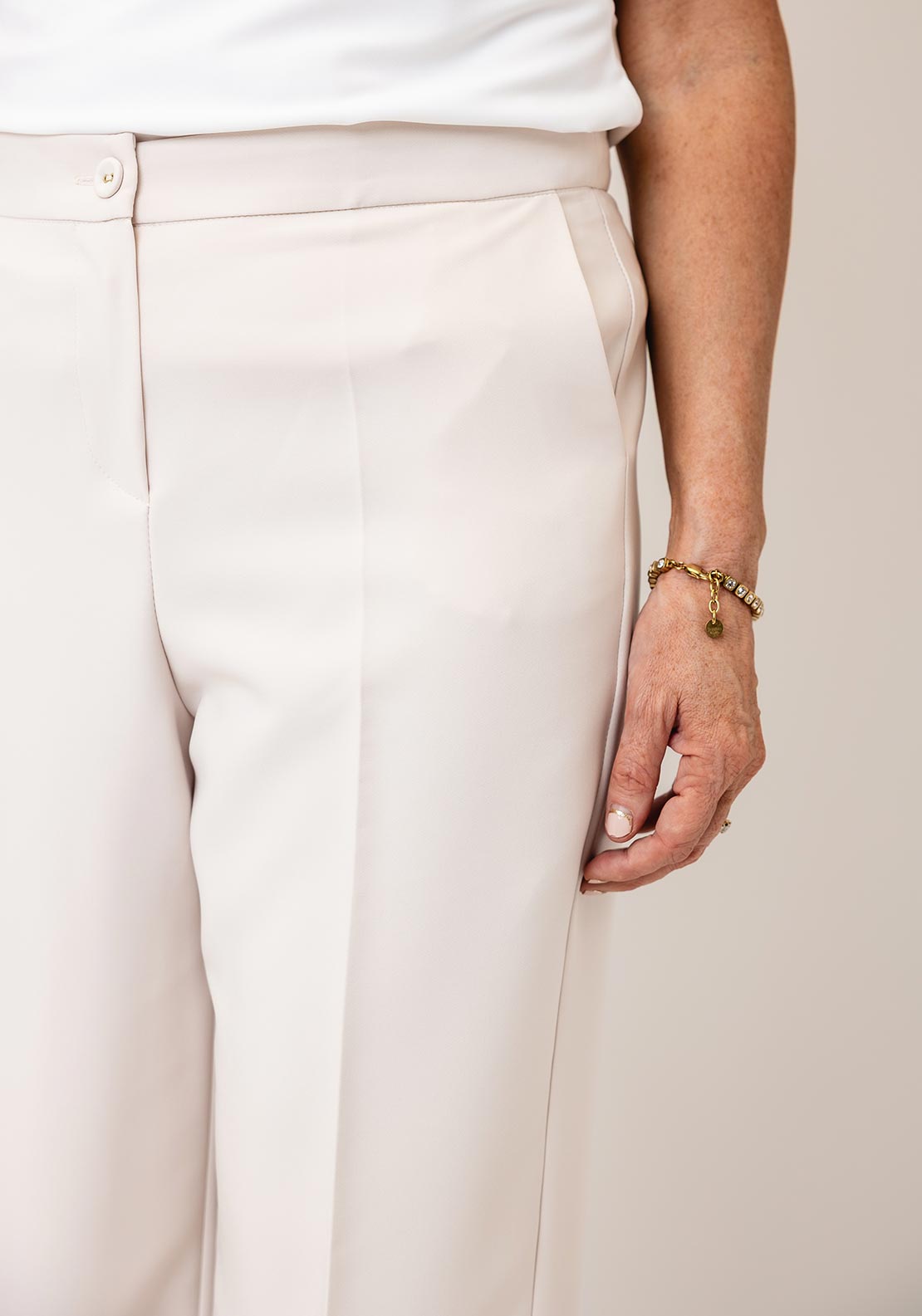 Kate & Pippa Palermo Wide Leg Trousers, Cream