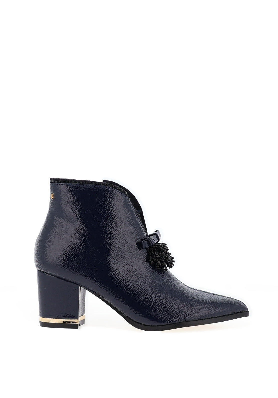 Kate Appleby Barmouth Block Heel Bead Ankle Boot, Navy McElhinneys