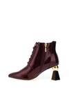 Kate Appleby Caine Patent Geo Heeled Boots, Damson