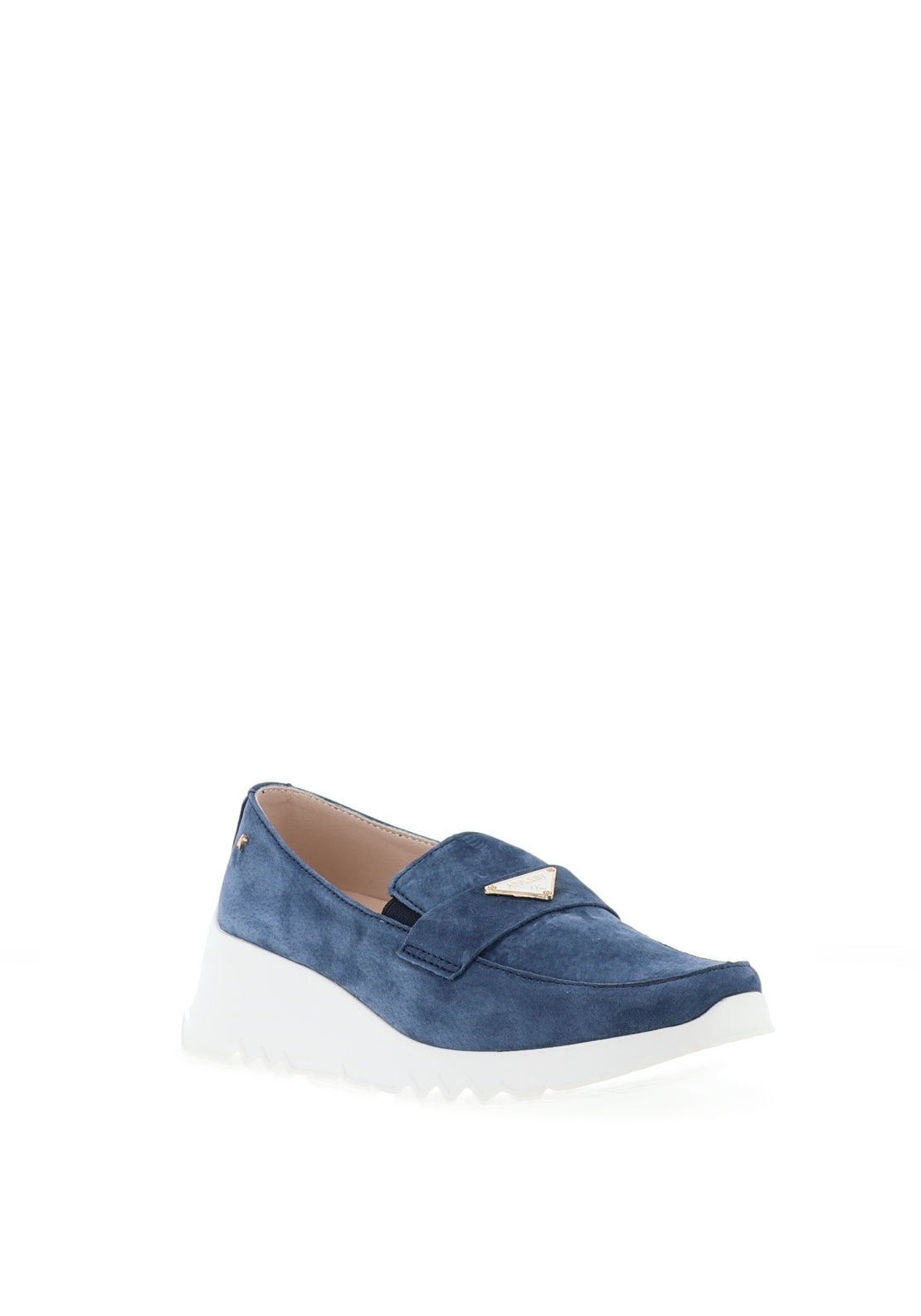 Kate Appleby Didcot Faux Suede Wedge Loafers, Pacific Blue