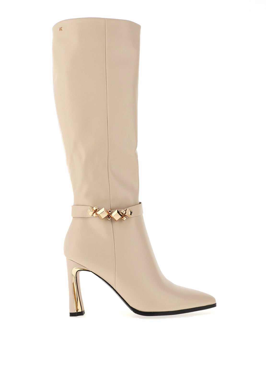 Kate Appleby Maghull Heeled Knee High Ankle Boots, Cream