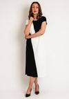 Kate Cooper Geometrical Two-Tone Midi Dress, Black & White