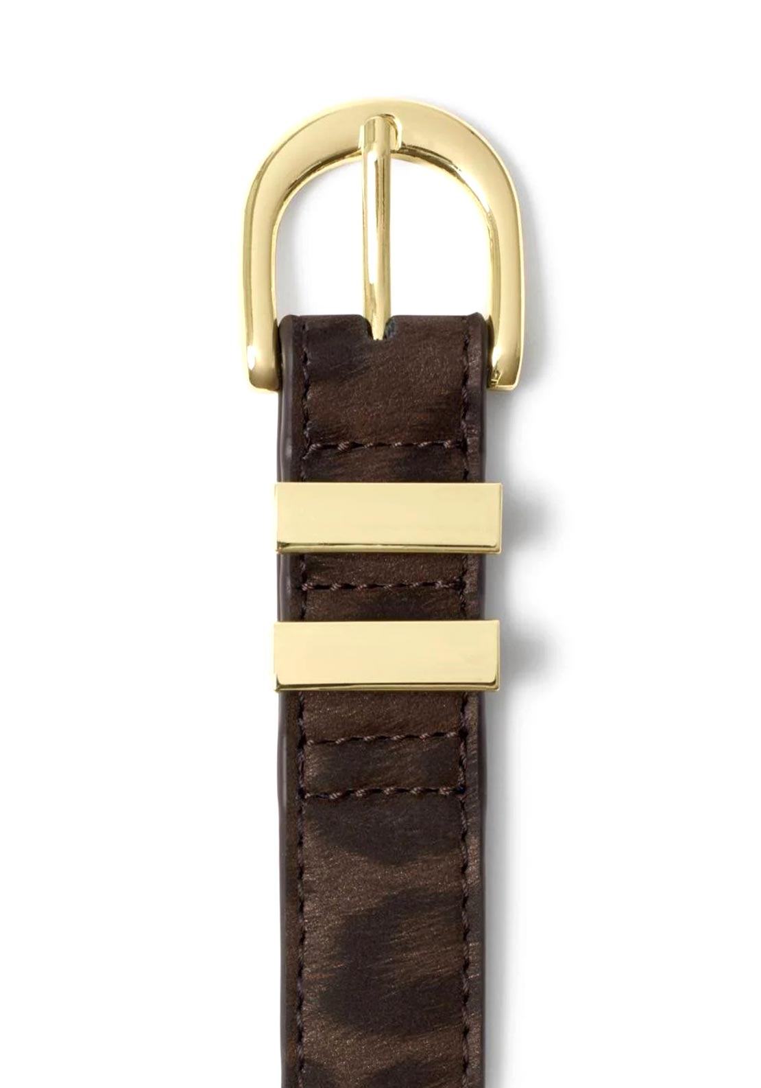 Katie Loxton Leopard Print Buckle Belt, Brown
