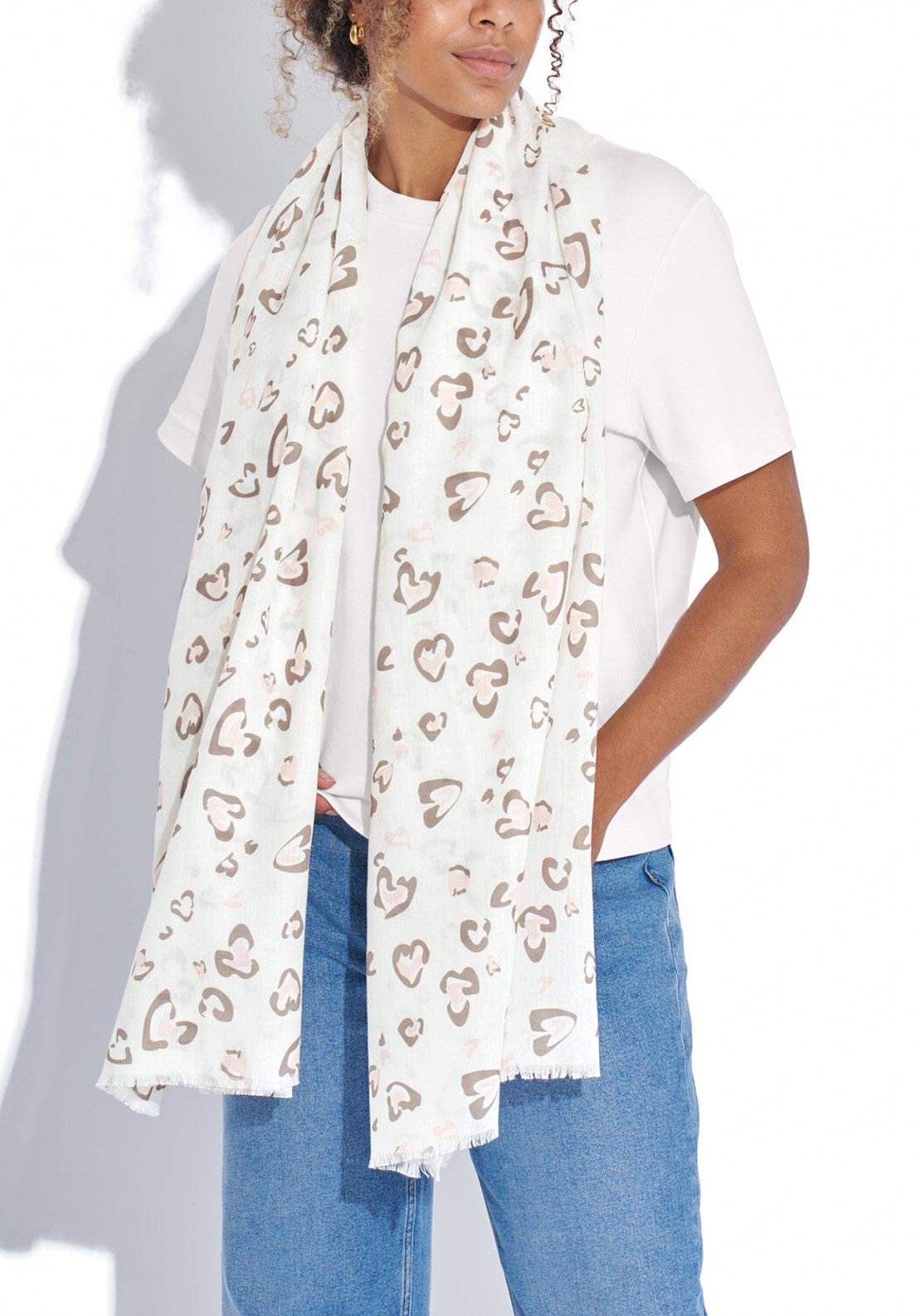 Katie Loxton Heart Leopard Printed Scarf, Heart Leopard McElhinneys