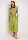 Laura Bernal Leaf Print Wrap Midi Dress, Green