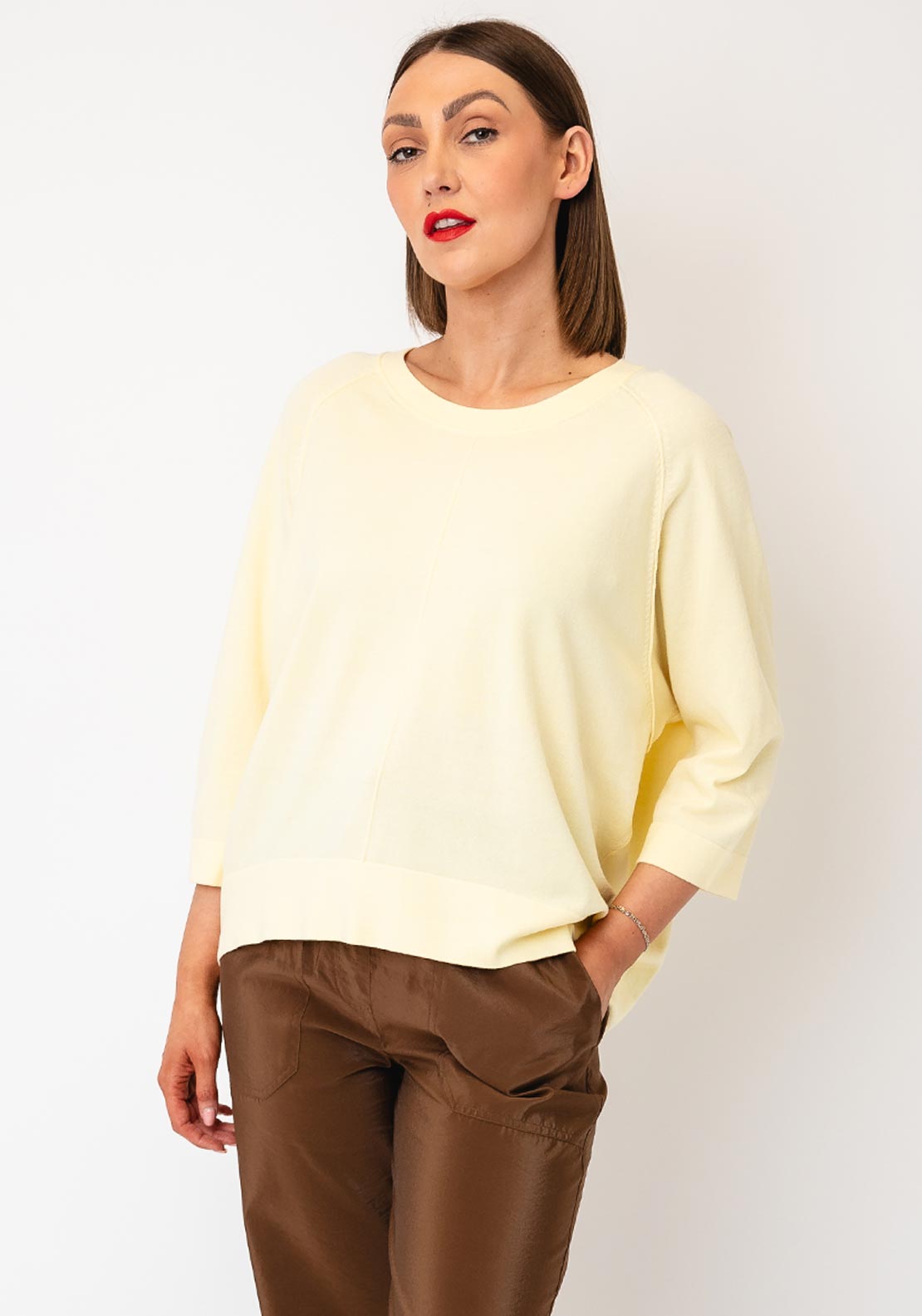 Le Comte Basic Crewneck Jumper, Yellow