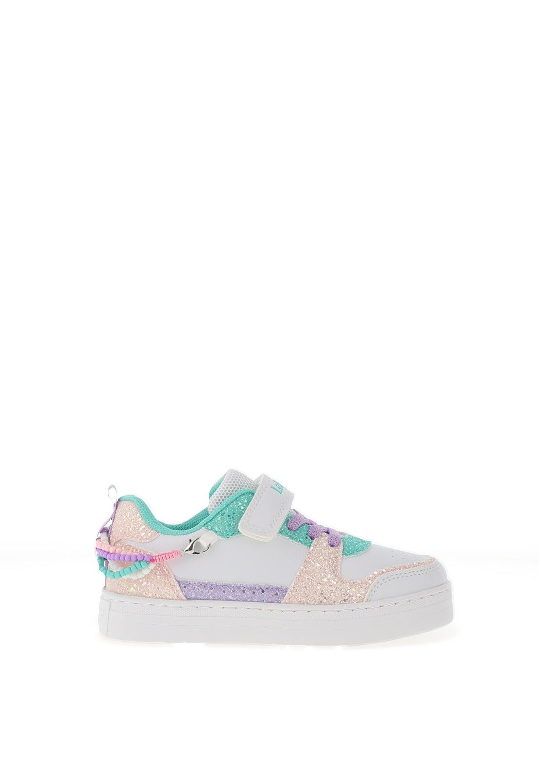 Scarpe Lelli Kelly Con Gioiello | Bianco/verde Glitter, Braccialetto Sganciabile, Modello LKAA4010