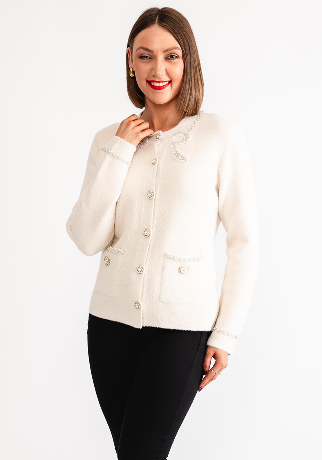 Leo and Ugo Scoop Neck Sweater with Stripes and Lips main image 0