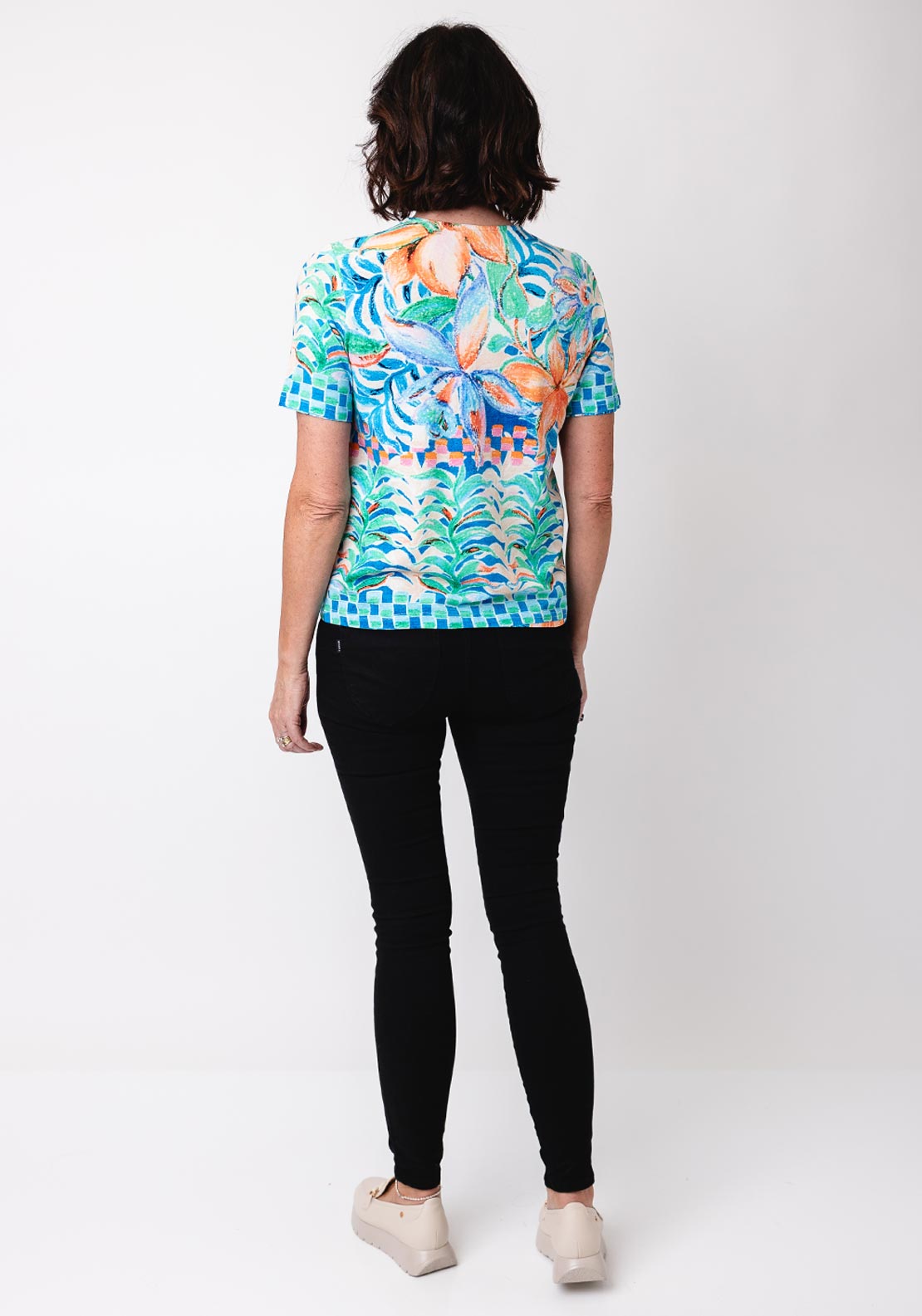 Leo & Ugo Floral Print T Shirt, Multi Coloured
