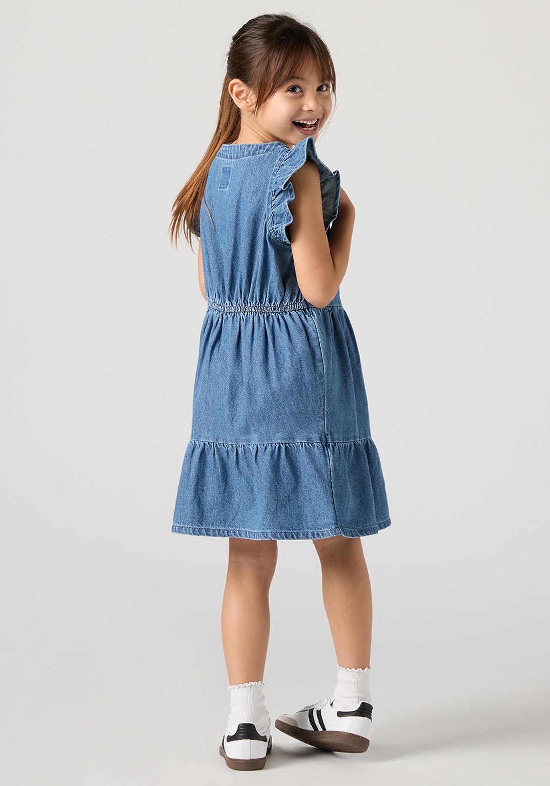 Levi’s Older Girl Flutter Sleeve Denim Dress, Blue