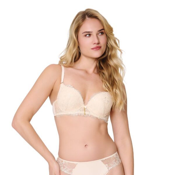 Lingadore Lace Push Up Wired Bra, Beige