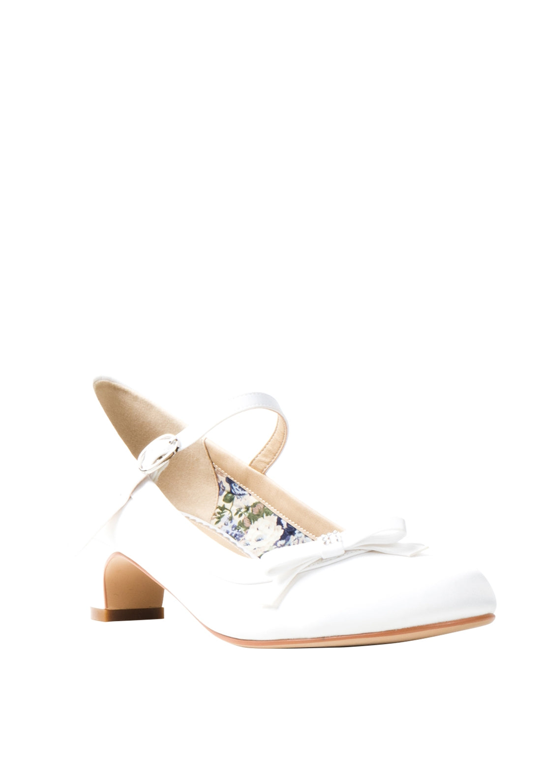 Perfect Kids Beth Satin Bow Communion Shoes, White
