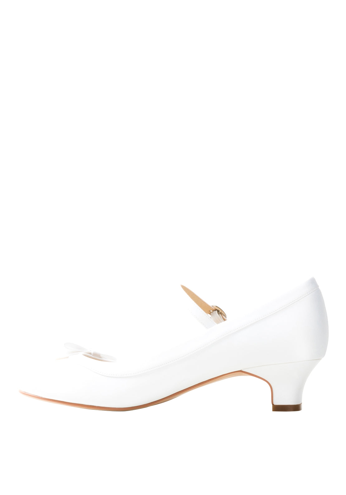 Perfect Kids Beth Satin Bow Communion Shoes, White