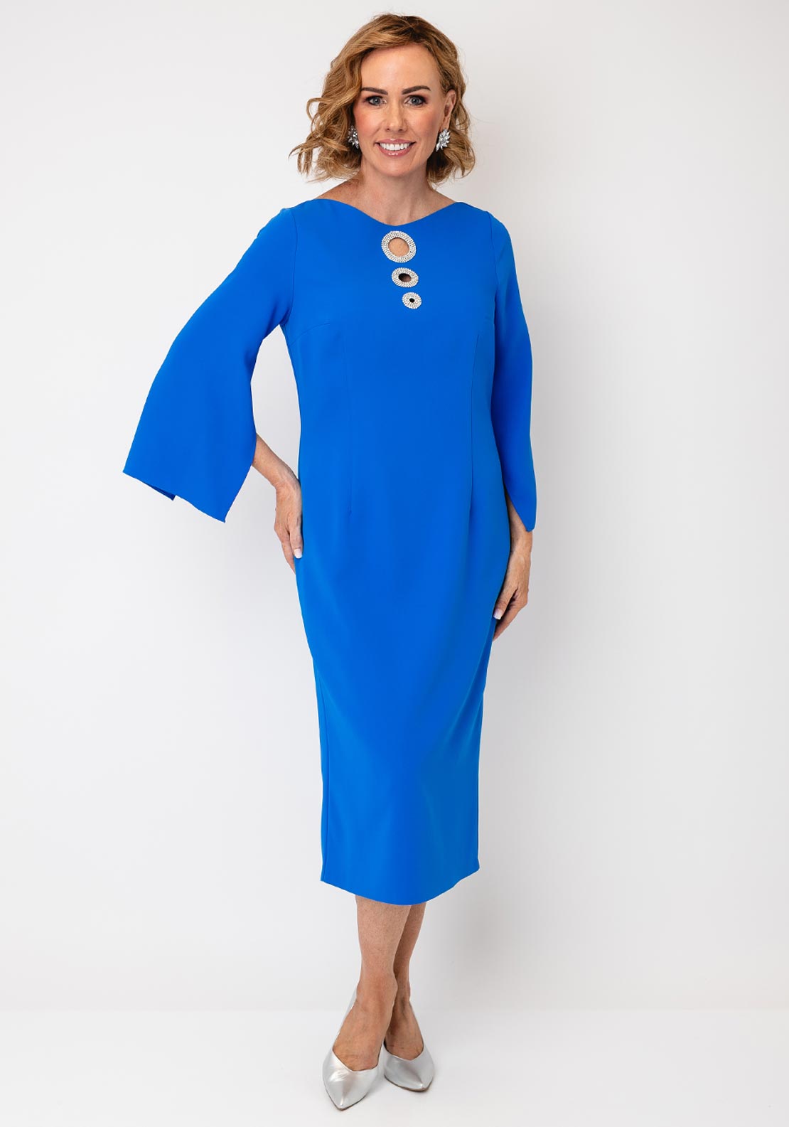 blue disc dress Hedi Dress in Disc Sequin Fire main image 1