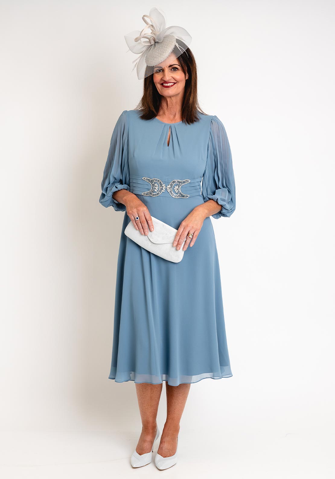 aqua paneled midi dress Aqua Linen Azura Midi Dress
