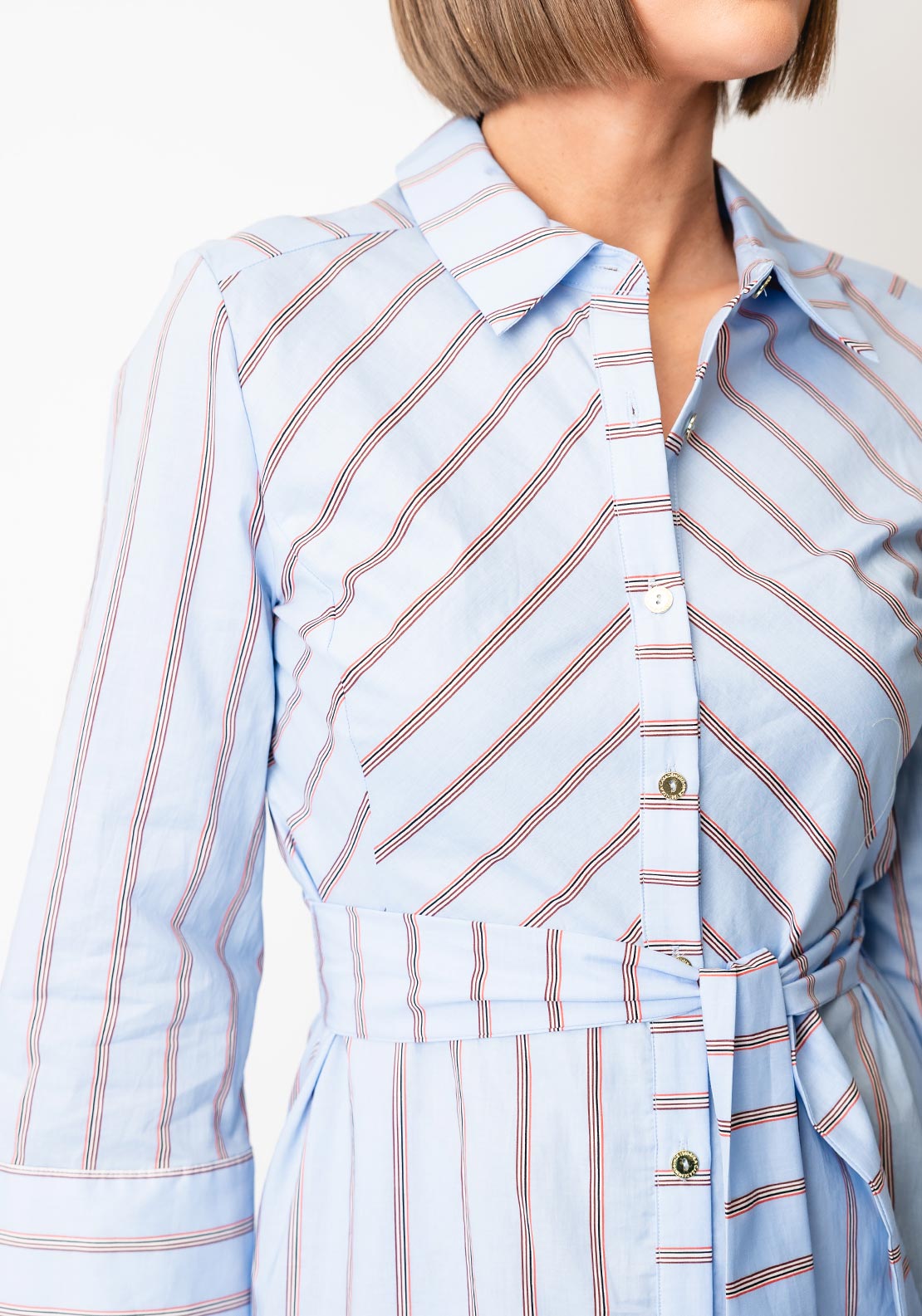 Lola Casademunt Striped Shirt Dress, Blue and Red