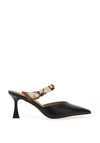 Loretta Vitale Patent Leather Geo Heeled Sandals, Black