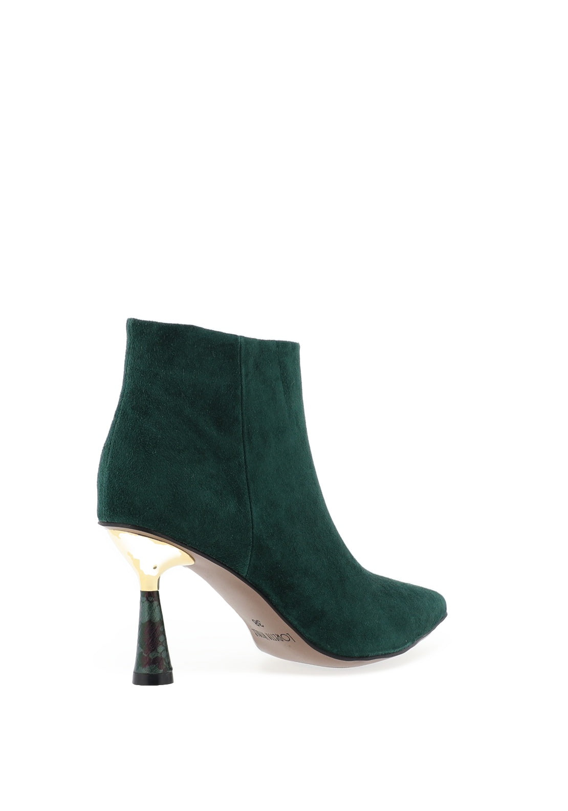 Loretta Vitale Suede Tapered Cone Heeled Boots, Green