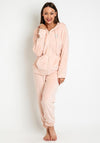 Serafina Collection Zip Up Cosy Fleece Pyjamas, Blush Pink